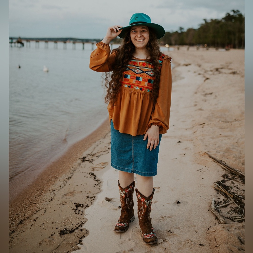 Mustard western top